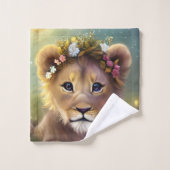 Fantasy Cute Kawaii baby lion cub Bad Handdoek (Wasdoekje)
