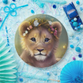 Fantasy Cute Kawaii baby lion cub Papieren Bordje (Feest)