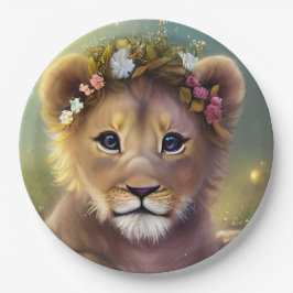 Fantasy Cute Kawaii baby lion cub Papieren Bordje