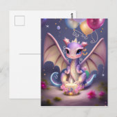 Fantasy Cute Kawaii babyslakdragon Briefkaart (Voorkant / Achterkant)