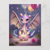 Fantasy Cute Kawaii babyslakdragon Briefkaart (Voorkant)