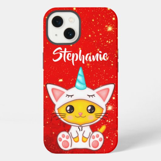Fantasy Cute Kittycorn iPhone Hoesje (Achterkant)