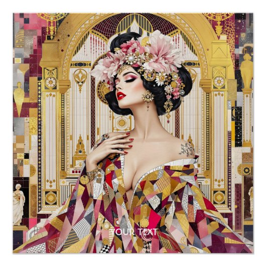 Fantasy Cute Lady Art Deco Perfect Poster