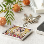 Fantasy Cute Lady Art Deco Sleutelhanger (Zijkant)