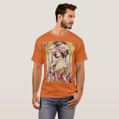 Fantasy Cute Lady Art Deco T-shirt (Voorkant volledig)