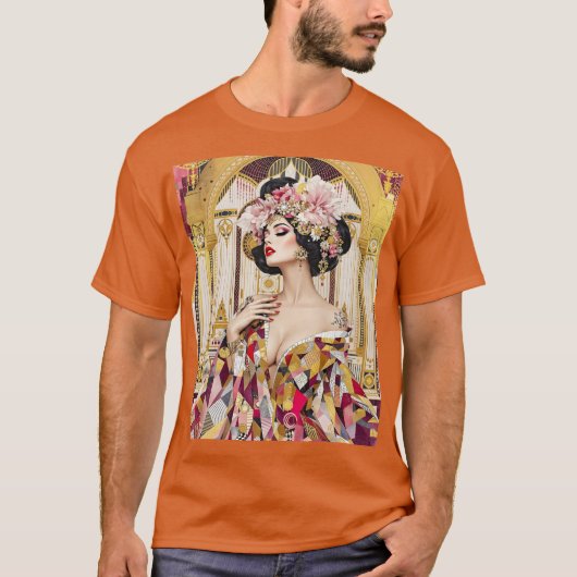 Fantasy Cute Lady Art Deco T-shirt (Voorkant)