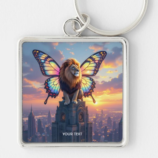 Fantasy Cute Leeuw Vlindervleugels Sleutelhanger (Voorkant)