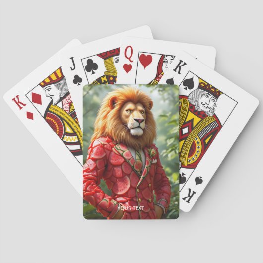 Fantasy Cute Leeuw Watermeloen Pak Pokerkaarten (Achterkant)