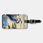 Fantasy Cute Levendige Japanse Reiger Blauw Bagagelabel (Voorkant horizontaal)
