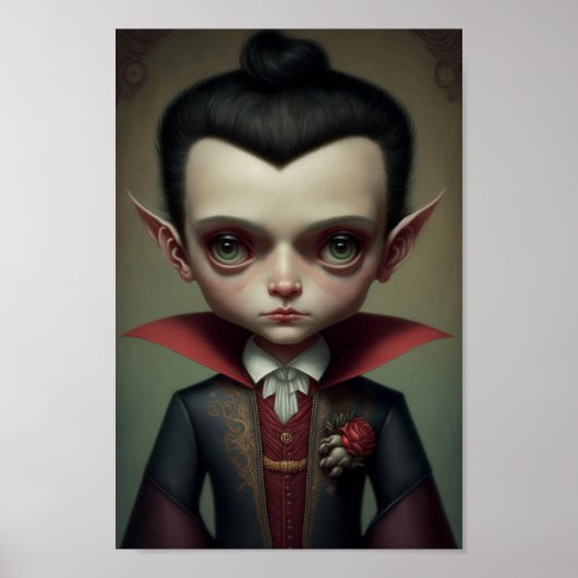 Fantasy Cute Little Vampire Boy Poster (Voorkant)
