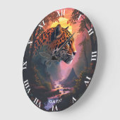 Fantasy Cute Luipaard Bij Zonsondergang Grote Klok (Hoek)