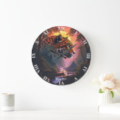 Fantasy Cute Luipaard Bij Zonsondergang Grote Klok (Huis)