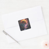 Fantasy Cute Luipaard Bij Zonsondergang Vierkante Sticker (Envelop)