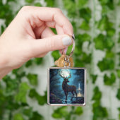 Fantasy Cute Maan Hert Nacht Sleutelhanger (Hand)