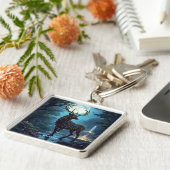 Fantasy Cute Maan Hert Nacht Sleutelhanger (Zijkant)