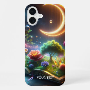 Fantasy Cute Maan Tuin Boek iPhone 16 Plus Hoesje