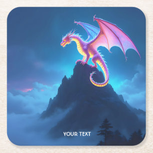 Fantasy Cute Mist Omhulde Draak Kartonnen Onderzetters