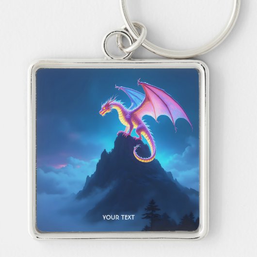 Fantasy Cute Mist Omhulde Draak Sleutelhanger (Voorkant)