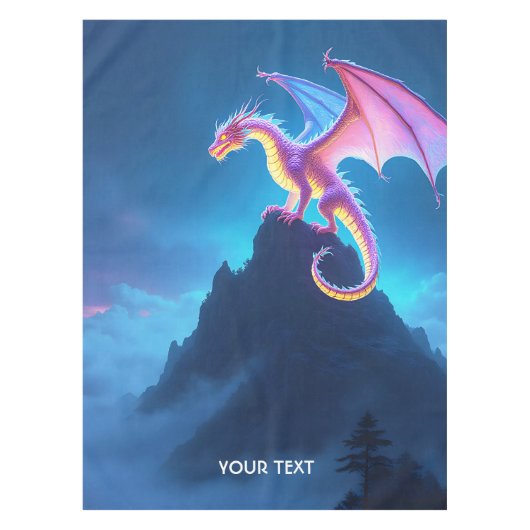 Fantasy Cute Mist Omhulde Draak Tafelkleed (Voorkant)