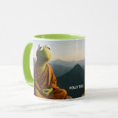Fantasy Cute Monk Frog Bergen Mok (Voorkant links)