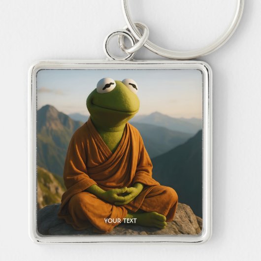 Fantasy Cute Monk Frog Bergen Sleutelhanger (Voorkant)