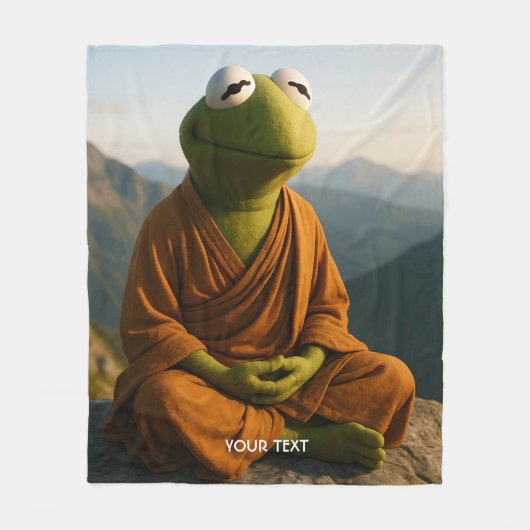 Fantasy Cute Monk Frog Mountains Fleece Deken (Voorkant)