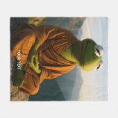 Fantasy Cute Monk Frog Mountains Fleece Deken (Voorkant (Horizontaal))