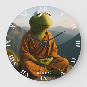 Fantasy Cute Monk Frog Mountains Grote Klok