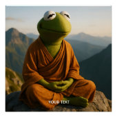 Fantasy Cute Monk Frog Mountains Perfect Poster (Voorkant)