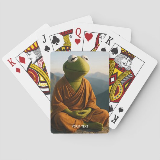 Fantasy Cute Monk Frog Mountains Pokerkaarten (Achterkant)