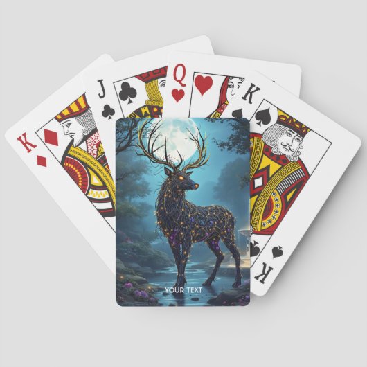 Fantasy Cute Moon Deer Night Pokerkaarten (Achterkant)