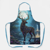 Fantasy Cute Moon Deer Night Schort (Voorkant)