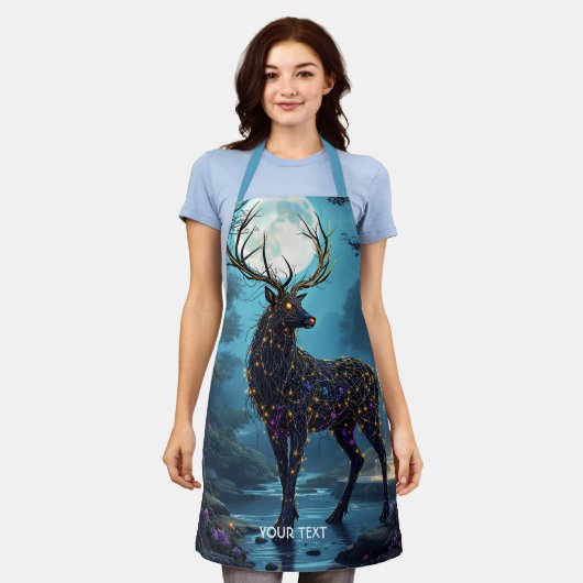 Fantasy Cute Moon Deer Night Schort (Gedragen)