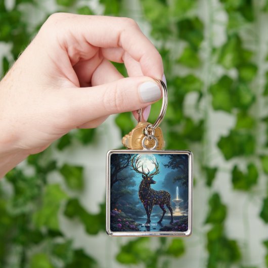 Fantasy Cute Moon Deer Night Sleutelhanger (Hand)