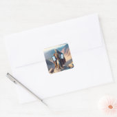 Fantasy Cute Moses Ten Commandments Vierkante Sticker (Envelop)