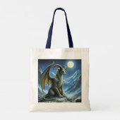 Fantasy Cute Mythische Ram Draak Tote Bag (Achterkant)