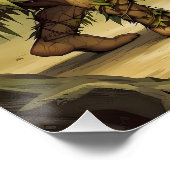 Fantasy Cute Neandertals Playing Tennis Perfect Poster (Hoek)