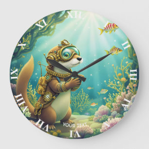 Fantasy Cute Otter Steampunk Pak Grote Klok
