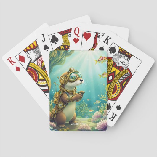 Fantasy Cute Otter Steampunk Pak Pokerkaarten (Achterkant)