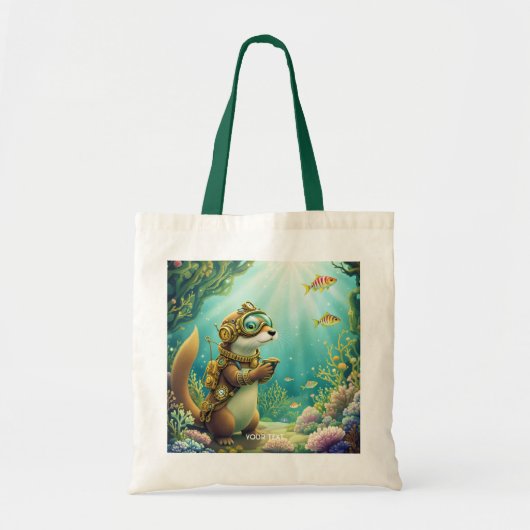 Fantasy Cute Otter Steampunk Pak Tote Bag (Voorkant)