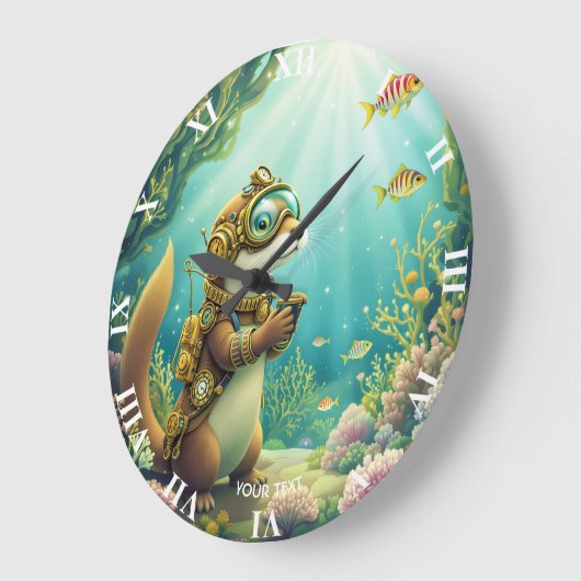 Fantasy Cute Otter Steampunk Suit Grote Klok (Hoek)