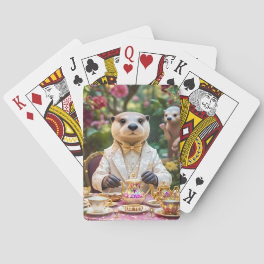 Fantasy Cute Otter Theepartij Pokerkaarten (Achterkant)