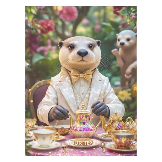 Fantasy Cute Otter Theepartij Tafelkleed (Voorkant)