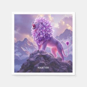 Fantasy Cute Paarse Amethist Leeuw Servet
