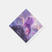 Fantasy Cute Paarse Amethist Leeuw Servet (Hoek)
