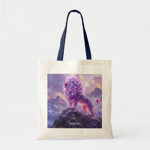 Fantasy Cute Paarse Amethist Leeuw Tote Bag