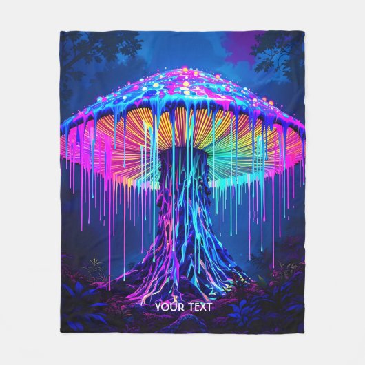 Fantasy Cute Paddenstoel Surrealistisch Woud Fleece Deken (Voorkant)