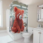 Fantasy Cute Paper Clip Bear Douchegordijn (In situ)