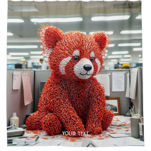 Fantasy Cute Paper Clip Bear Douchegordijn (Voorkant)