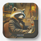 Fantasy Cute Piano Racoon Playing Papieren Bordje (Voorkant)